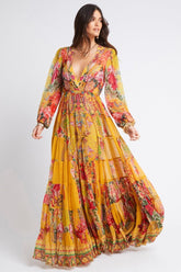 ENDLESS SUMMER V NK SHIRRED MAXI DRESS - MADE TO ORDER - Czarina