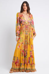 ENDLESS SUMMER V NK SHIRRED MAXI DRESS - MADE TO ORDER - Czarina