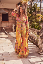 ENDLESS SUMMER V NK SHIRRED MAXI DRESS - MADE TO ORDER - Czarina