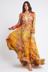 ENDLESS SUMMER V NK SHIRRED MAXI DRESS - MADE TO ORDER - Czarina