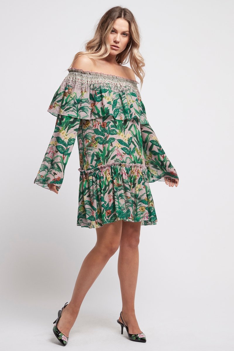 FRIENDS FOREVER SHORT RUFFLE DRESS OFF SHOULDER - Czarina