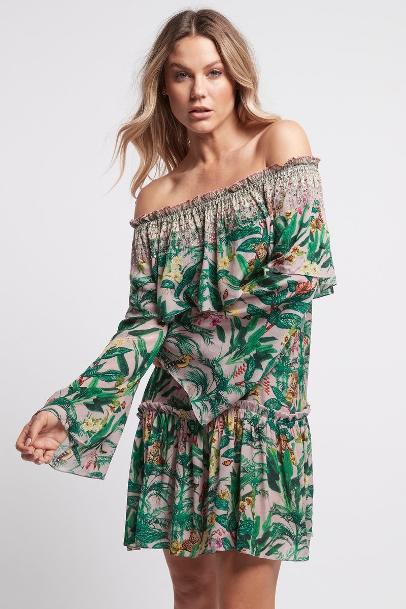 FRIENDS FOREVER SHORT RUFFLE DRESS OFF SHOULDER - Czarina