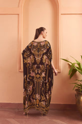 GOLDEN GIRL ROUND NECK LONG KAFTAN - Czarina