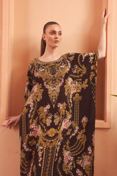 GOLDEN GIRL ROUND NECK LONG KAFTAN - Czarina