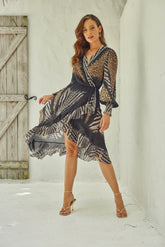 Into The Wild Hi Low Wrap Dress - Czarina