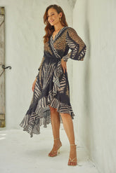 Into The Wild Hi Low Wrap Dress - Czarina