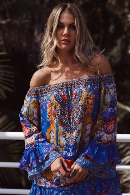 LIVE IN THE MOMENT OFF SHOULDER TOP - Czarina