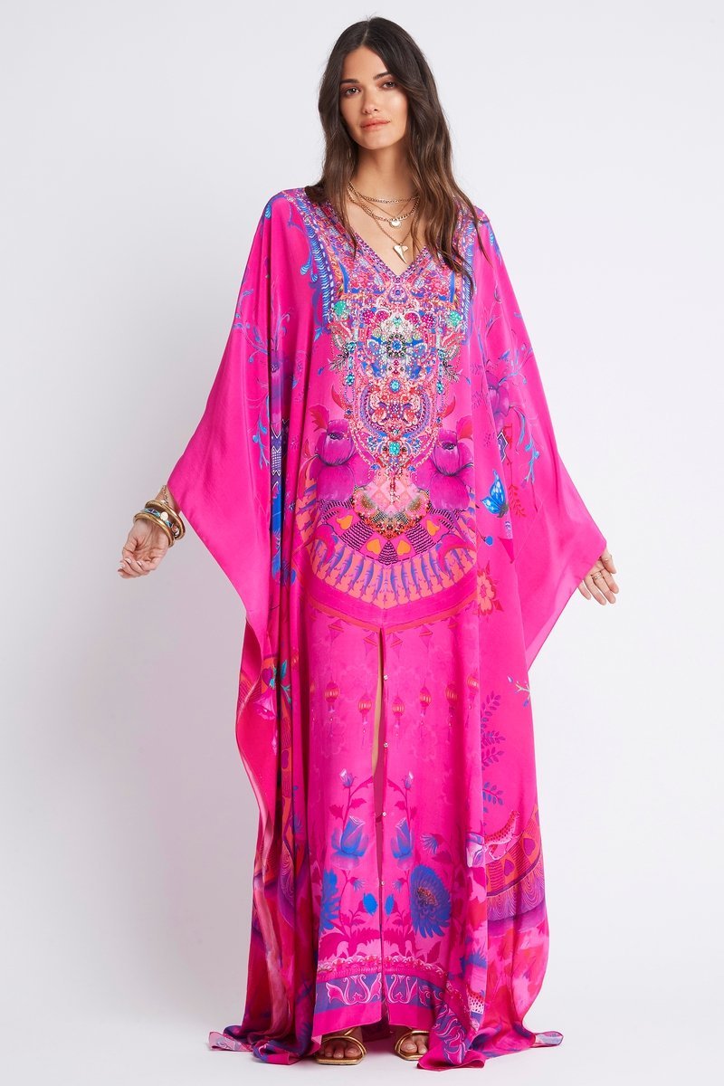 PINK FEELING BIG WIDTH SILK KAFTAN - Czarina