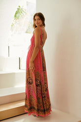 PINK LEOPARD MAXI DRESS - Czarina