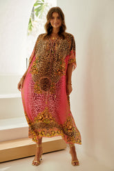 PINK LEOPARD MEDIUM KAFTAN - Czarina