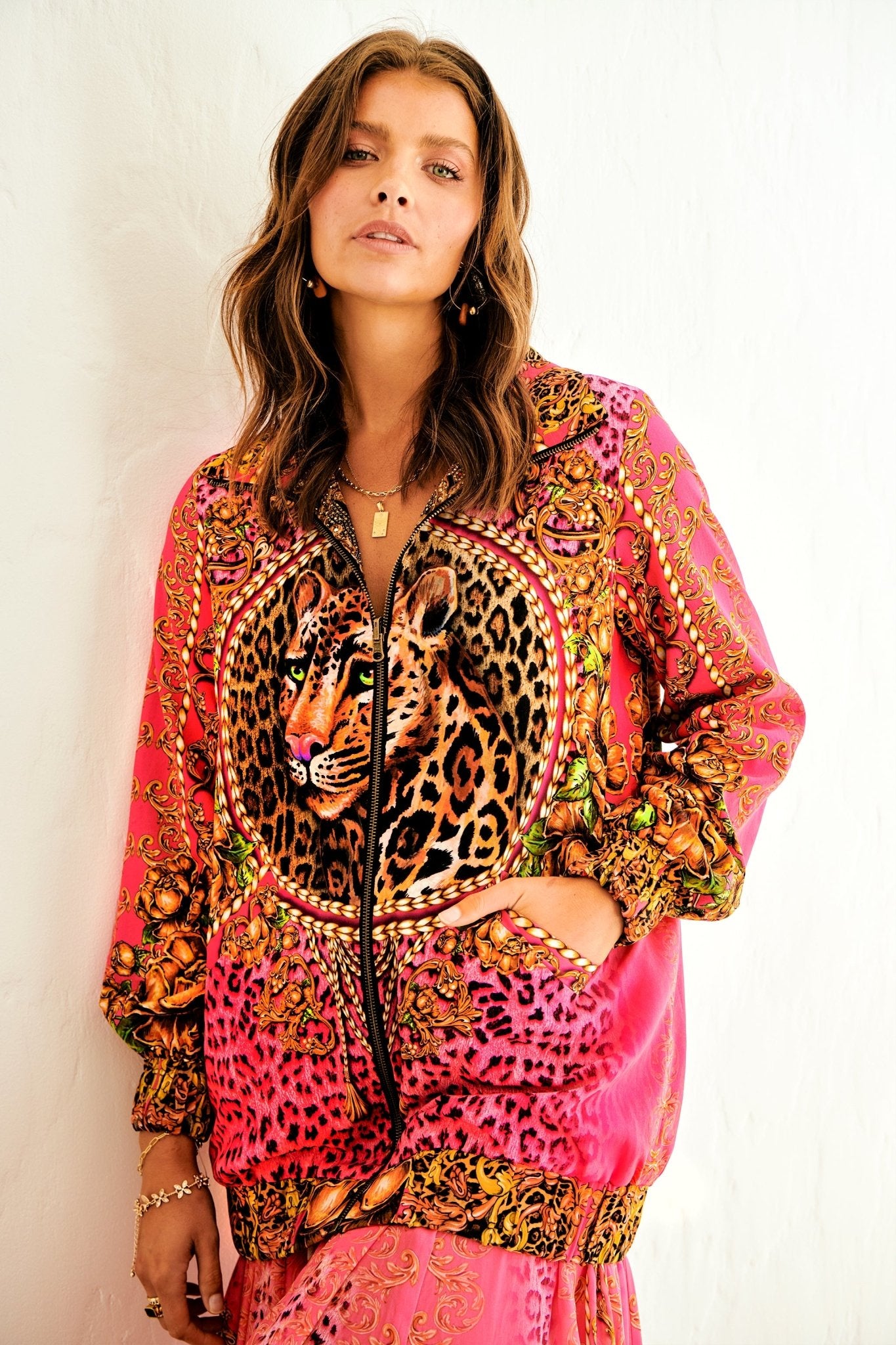 PINK LEOPARD REVERSIBLE BOMBER JACKET - Czarina