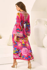 PINK ROSE WRAP DRESS - Czarina