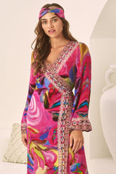 PINK ROSE WRAP DRESS - Czarina