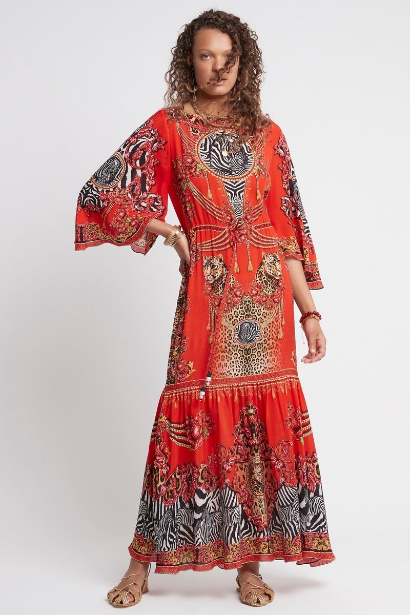 POWER AND PASSION BOAT NECK MAXI DRESS - Czarina