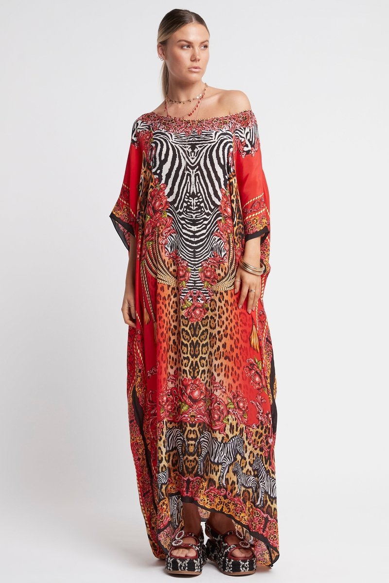 POWER AND PASSION ROUND NECK LONG KAFTAN - Czarina