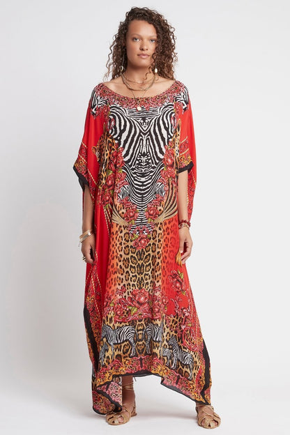 POWER AND PASSION ROUND NECK LONG KAFTAN - Czarina