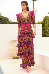 PURPLE PRINCESS CROSS OVER MAXI DRESS - Czarina