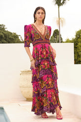 PURPLE PRINCESS CROSS OVER MAXI DRESS - Czarina