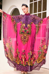 PURPLE PRINCESS HIGH NECK MAXI KAFTAN - Czarina