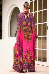 PURPLE PRINCESS HIGH NECK MAXI KAFTAN - Czarina