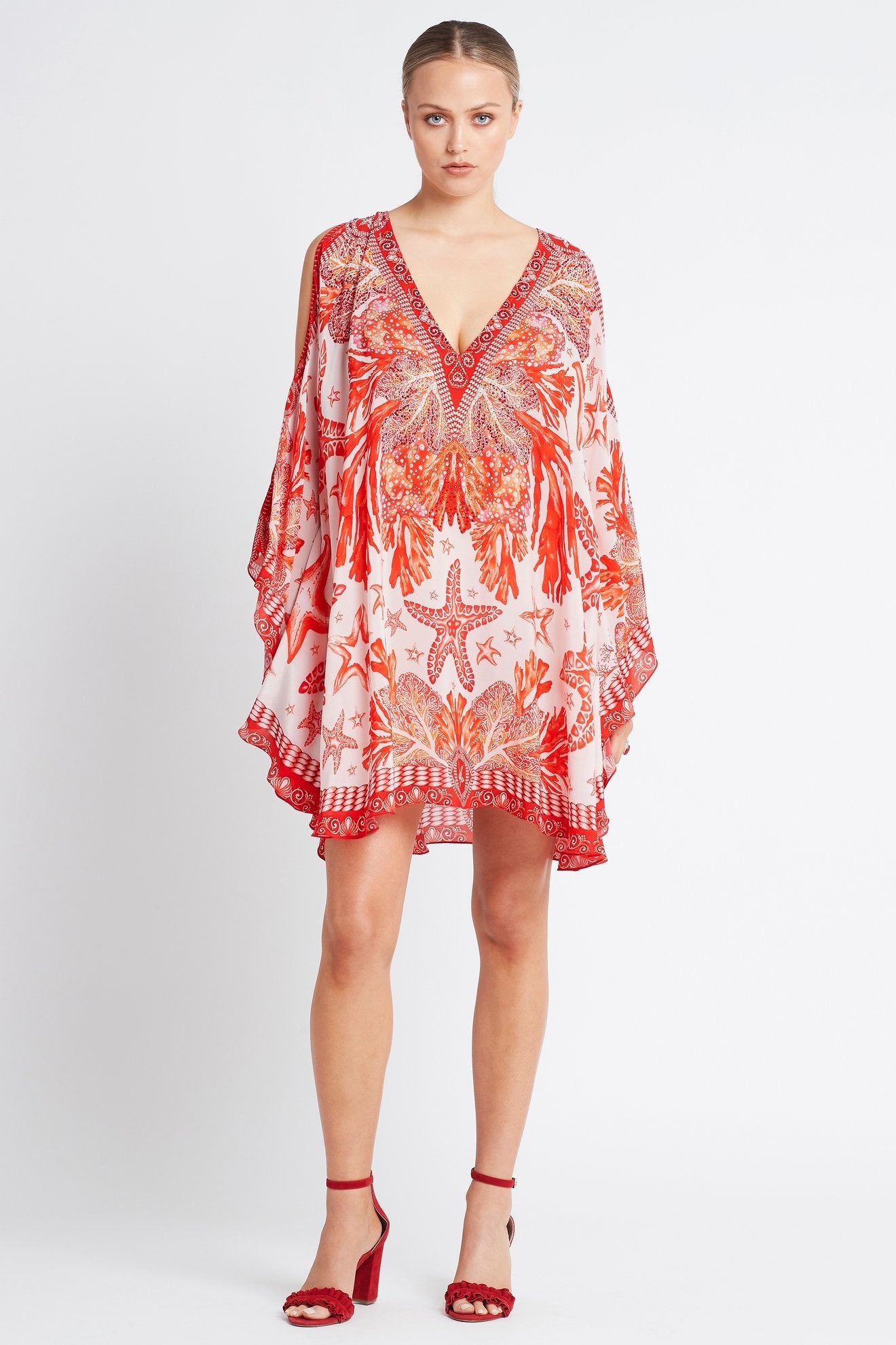 RED CHRISTMAS KAFTAN DRESS - Czarina