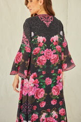 Romantic Florals Long Jacket w Sleeves - Czarina