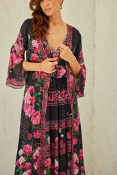 Romantic Florals Long Jacket w Sleeves - Czarina