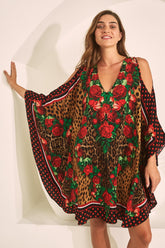 ROSE LEOPARD KAFTAN DRESS - Czarina