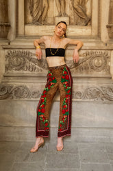 ROSE LEOPARD PALAZZO PANTS - Czarina