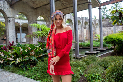 SIMPLY RED - OFF SHOULDER SHORT DRESS - Czarina