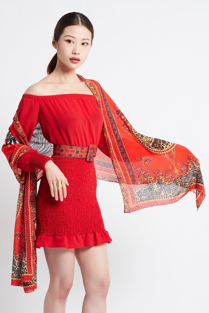 SIMPLY RED OFF SHOULDER SHORT DRESS - Czarina