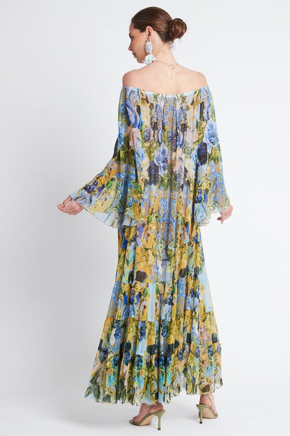 SUMMER BLUES OFF SHOULDER MAXI DRESS - Czarina