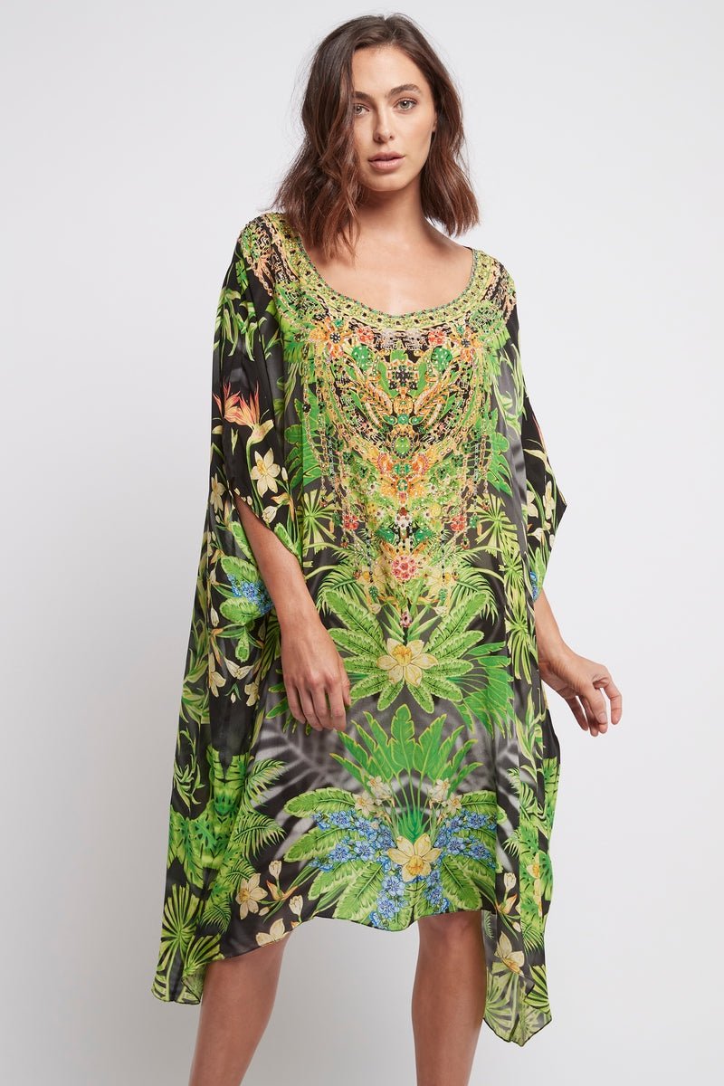 SUMMER NIGHTS ROUND NECK SHORT KAFTAN - Czarina