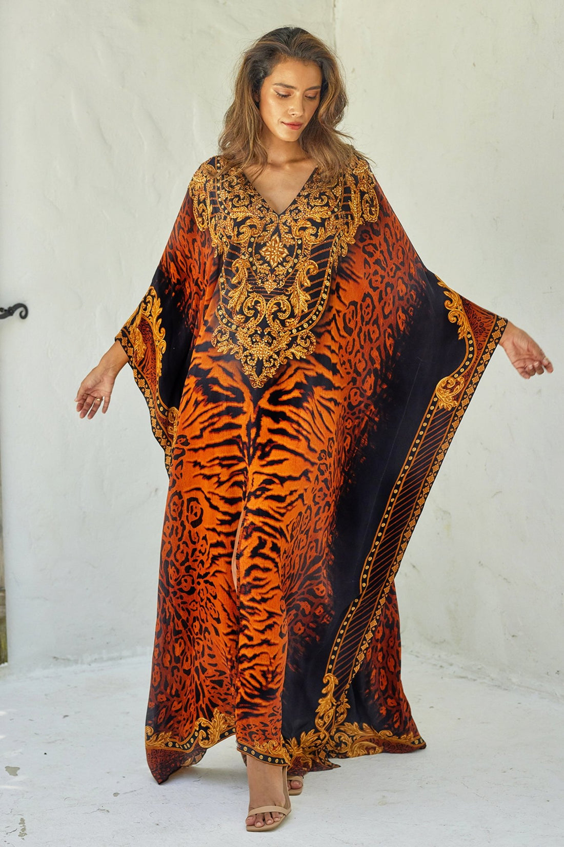 TIGRESS BIG WIDTH SILK KAFTAN - Czarina