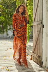 TIGRESS CHIFFON MAXI KAFTAN - Czarina