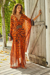 TIGRESS CHIFFON MAXI KAFTAN - Czarina