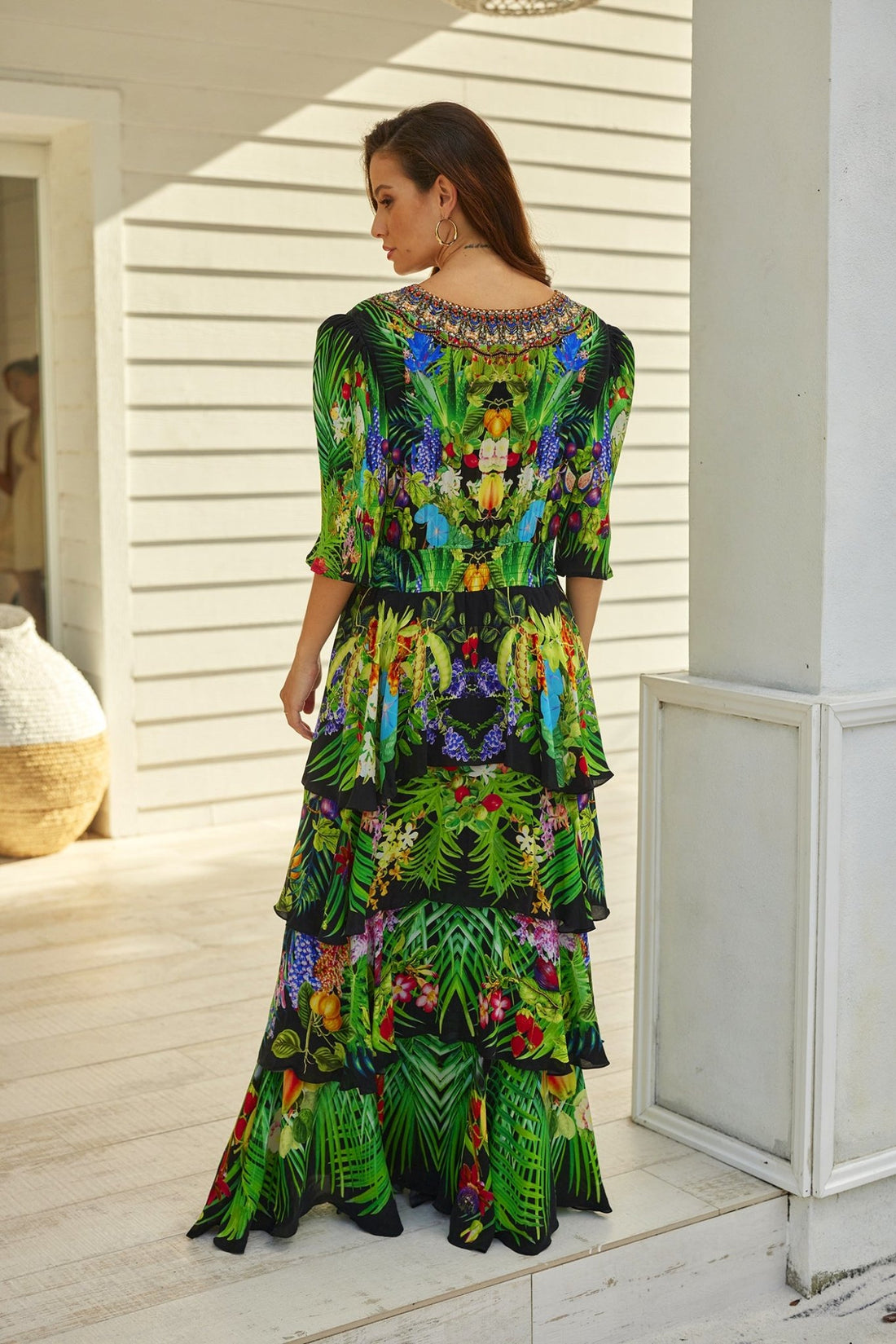 TROPICAL LOVE CROSS OVER MAXI DRESS - Czarina