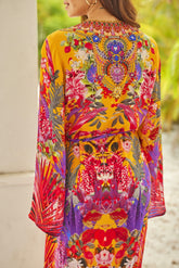 Tropical Sunset Wrap Dress - Czarina