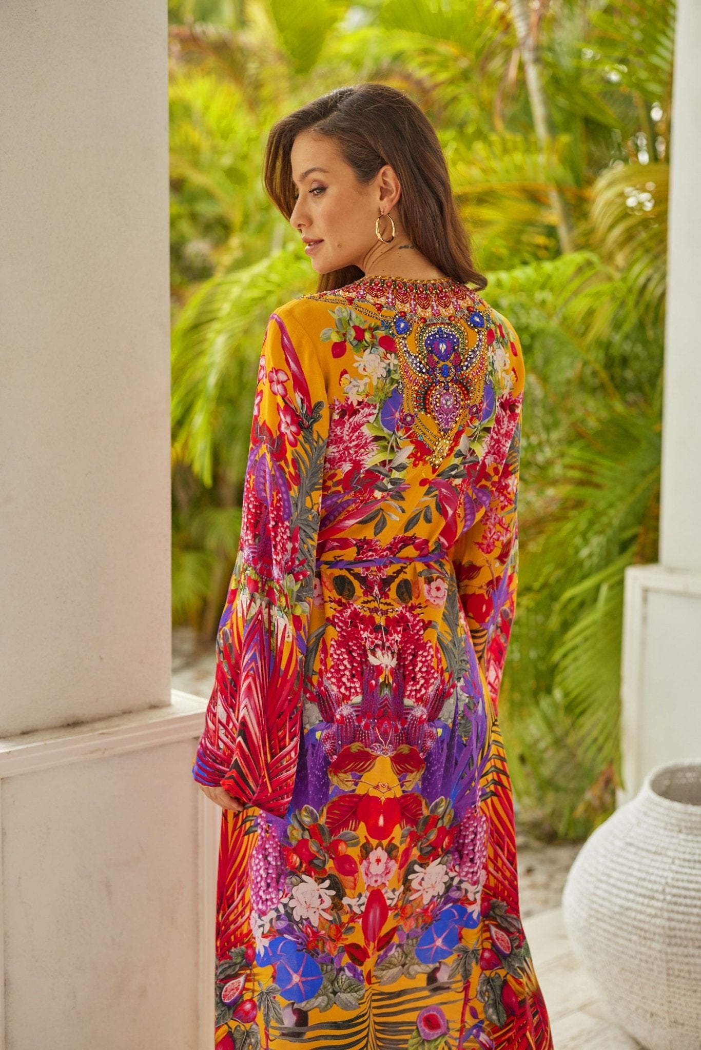 Tropical Sunset Wrap Dress - Czarina