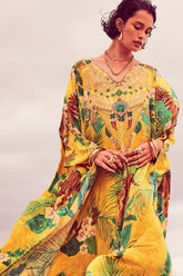 TROPICAL TIGRESS BIG WIDTH SILK KAFTAN - Czarina