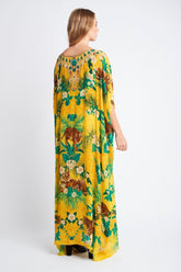 TROPICAL TIGRESS ROUND NECK LONG KAFTAN - Czarina