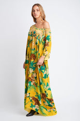 TROPICAL TIGRESS ROUND NECK LONG KAFTAN - Czarina