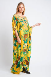 TROPICAL TIGRESS ROUND NECK LONG KAFTAN - Czarina