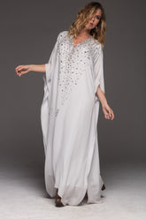 WHITE PEARL LUXE LONG KAFTAN PRE-ORDER - Czarina