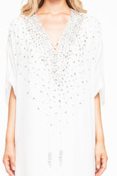 WHITE PEARL LUXE SHORT KAFTAN PRE-ORDER - Czarina