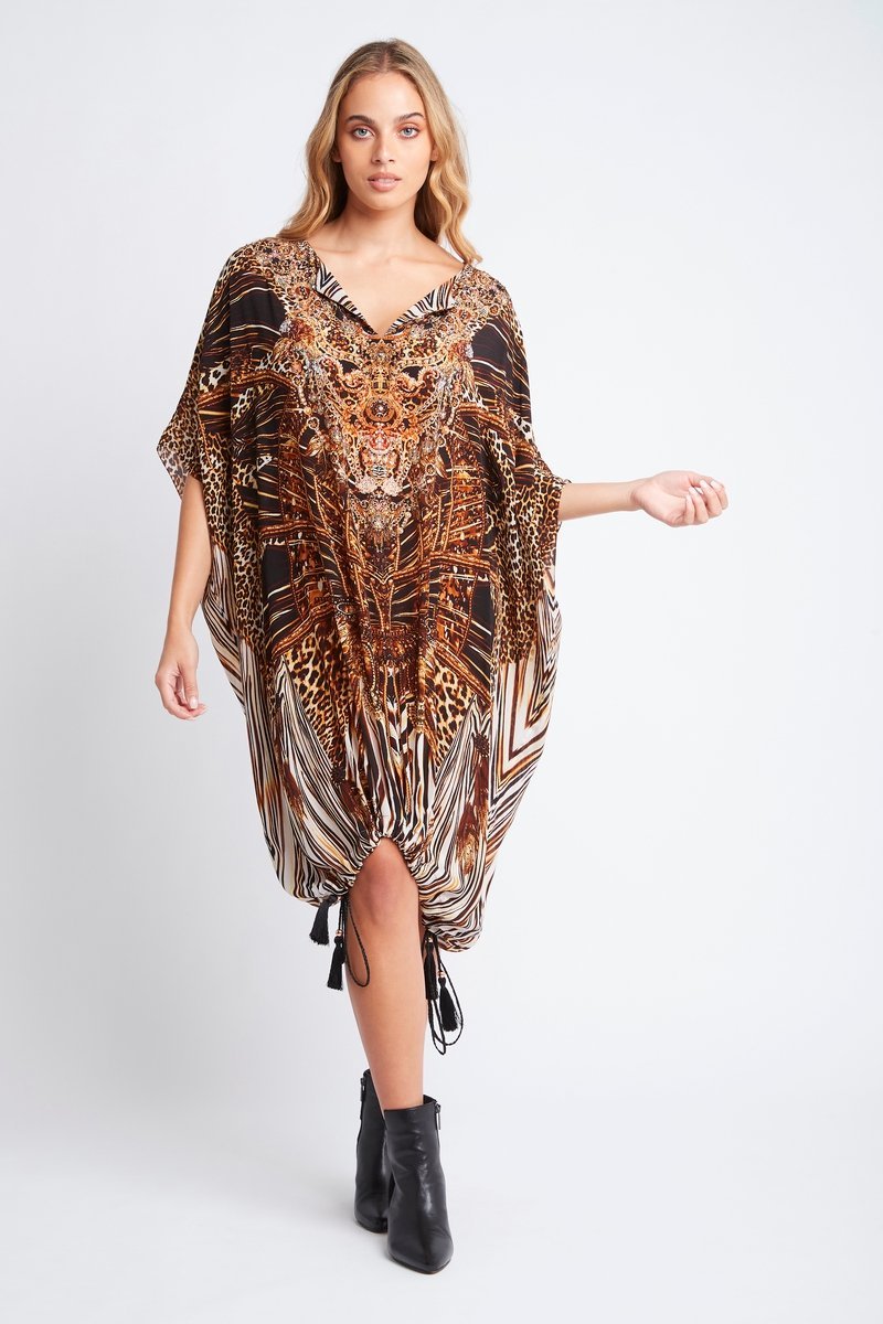 WILD AND FREE MIDI KAFTAN DRESS - Czarina