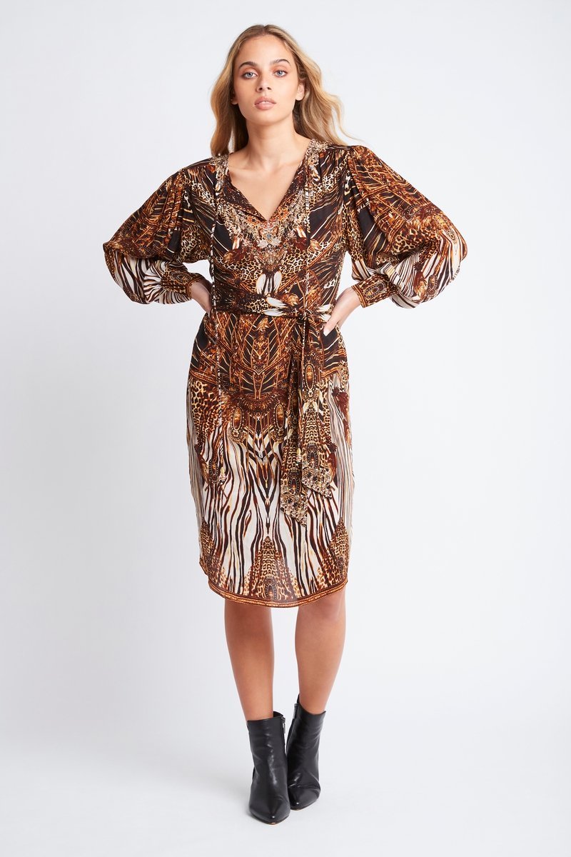 WILD AND FREE SHORT DRESS W CUFF SLEEVES - Czarina